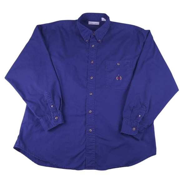 Bugle Boy Company Men's Navy Blue Button-Down Shirt Size XXL. - Picture 1 of 15
